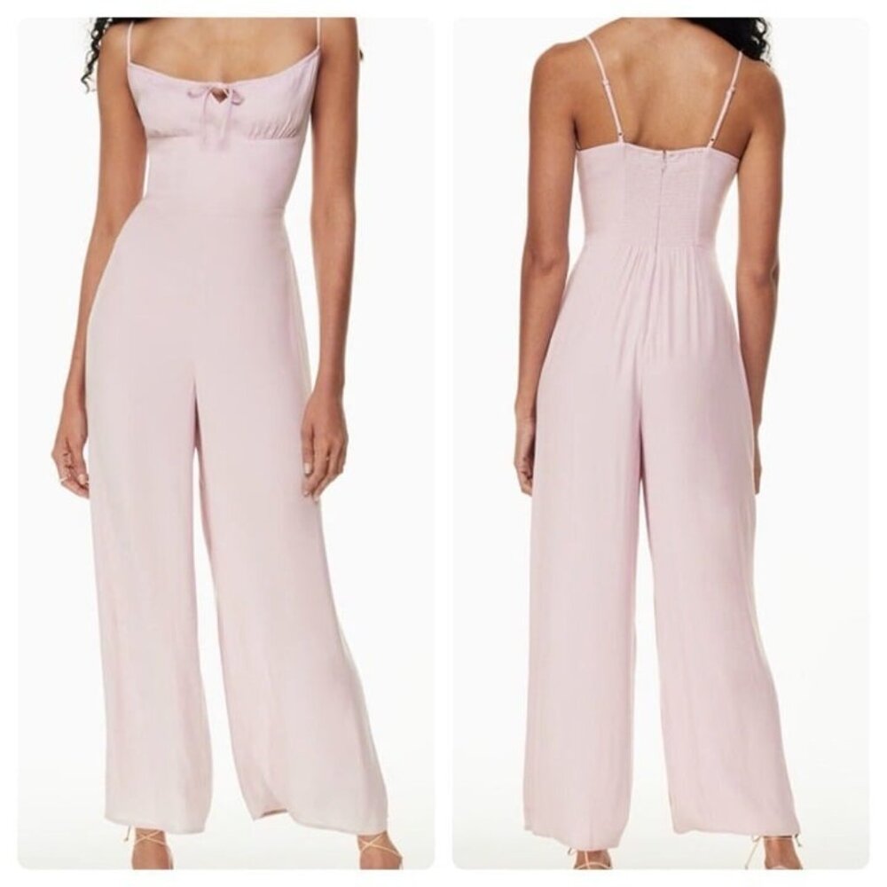 Wilfred Aritzia 'Bellow' Wide Leg Jumpsuit in Cloudy Lilac Womens sz 2 Smocked